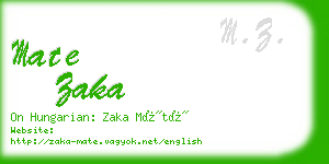 mate zaka business card